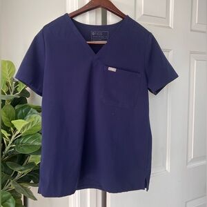 FIGS Navy One Pocket Scrub Top